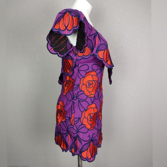 Alice McCall Ms Rose Embroidered Floral Mini Dress Size 6 - Picture 8 of 16